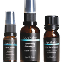 Apothaka discovery travel set EO free - cleansing oil, barrier support, oil booster