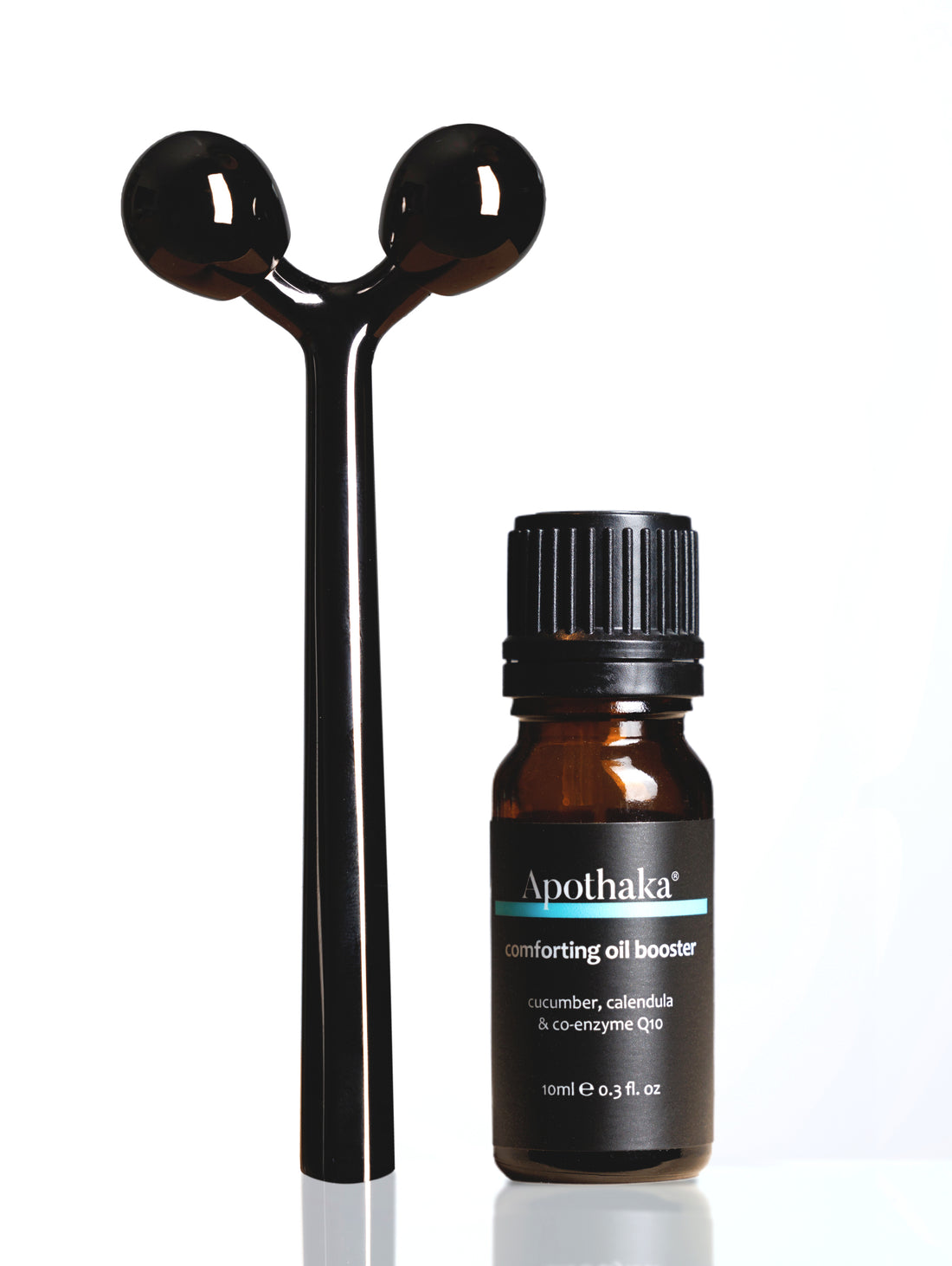 Apothaka self care set with metal facial massage roller and comforting oil booster 10ml for sensitive skin