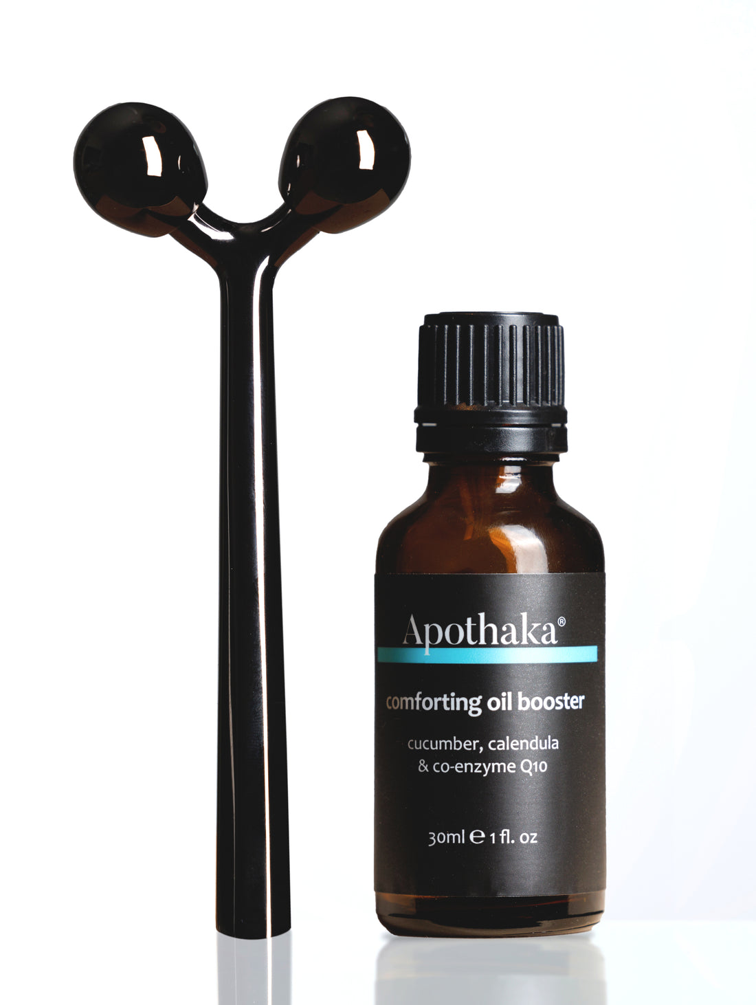 Apothaka self care set with metal facial massage roller and comforting oil booster 30ml for sensitive skin fragrance free