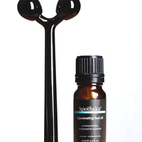 Apothaka self care set with metal facial massage roller and rejuvenating face oil 10ml for combination skin lightly fragranced
