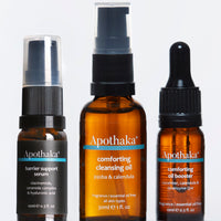 Apothaka discovery travel set EO free - cleansing oil, barrier support, oil booster