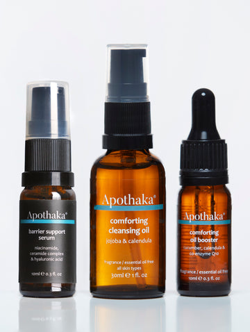 Apothaka discovery travel set EO free - cleansing oil, barrier support, oil booster