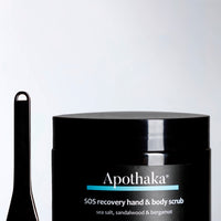 Apothaka SOS revitalising hand & body scrub with metal spatula